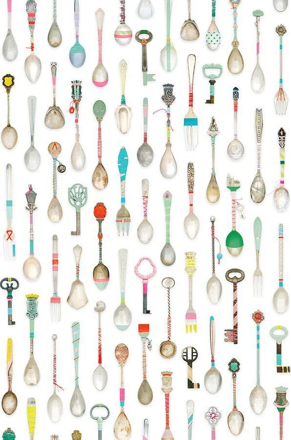 Tapete Teaspoons Bunt – Bild 2