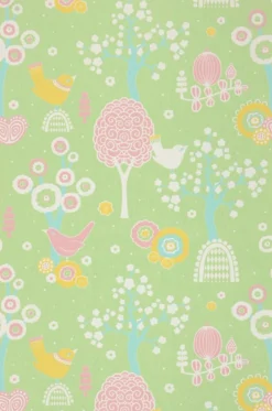 Tapete Körsbärsdalen Hellgelbgrün