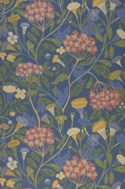 Tapete Flowery Blaugrau