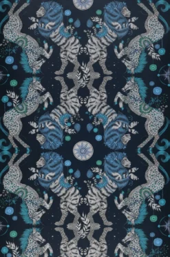 Tapete Caspian Stahlblau