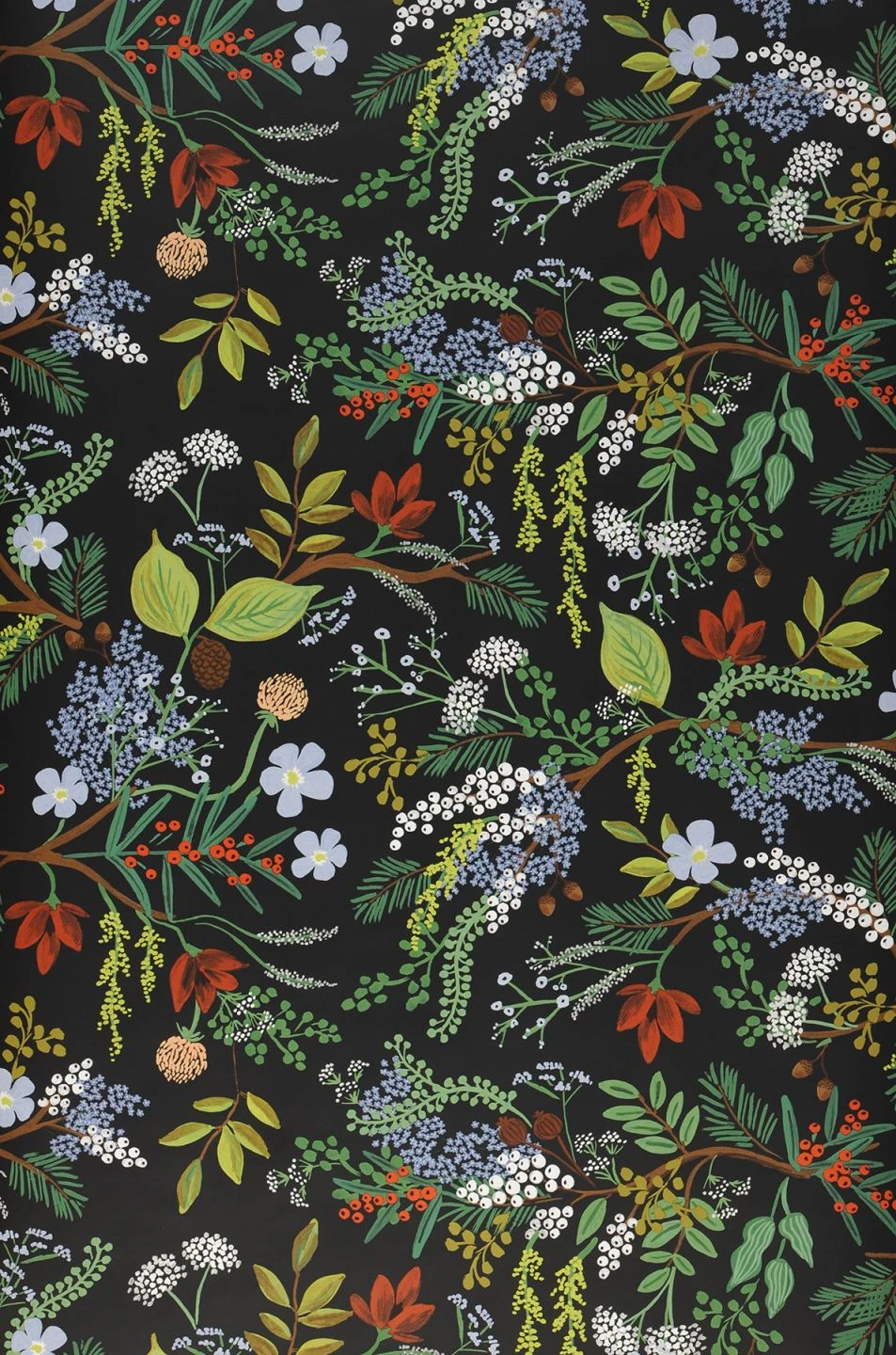 Selbstklebende Tapete Juniper Forest Schwarz