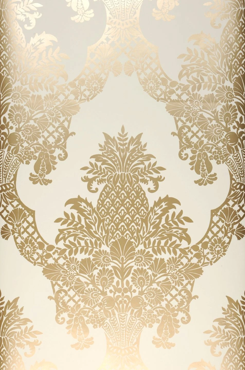 Tapete Pineapple Damask Perlgold