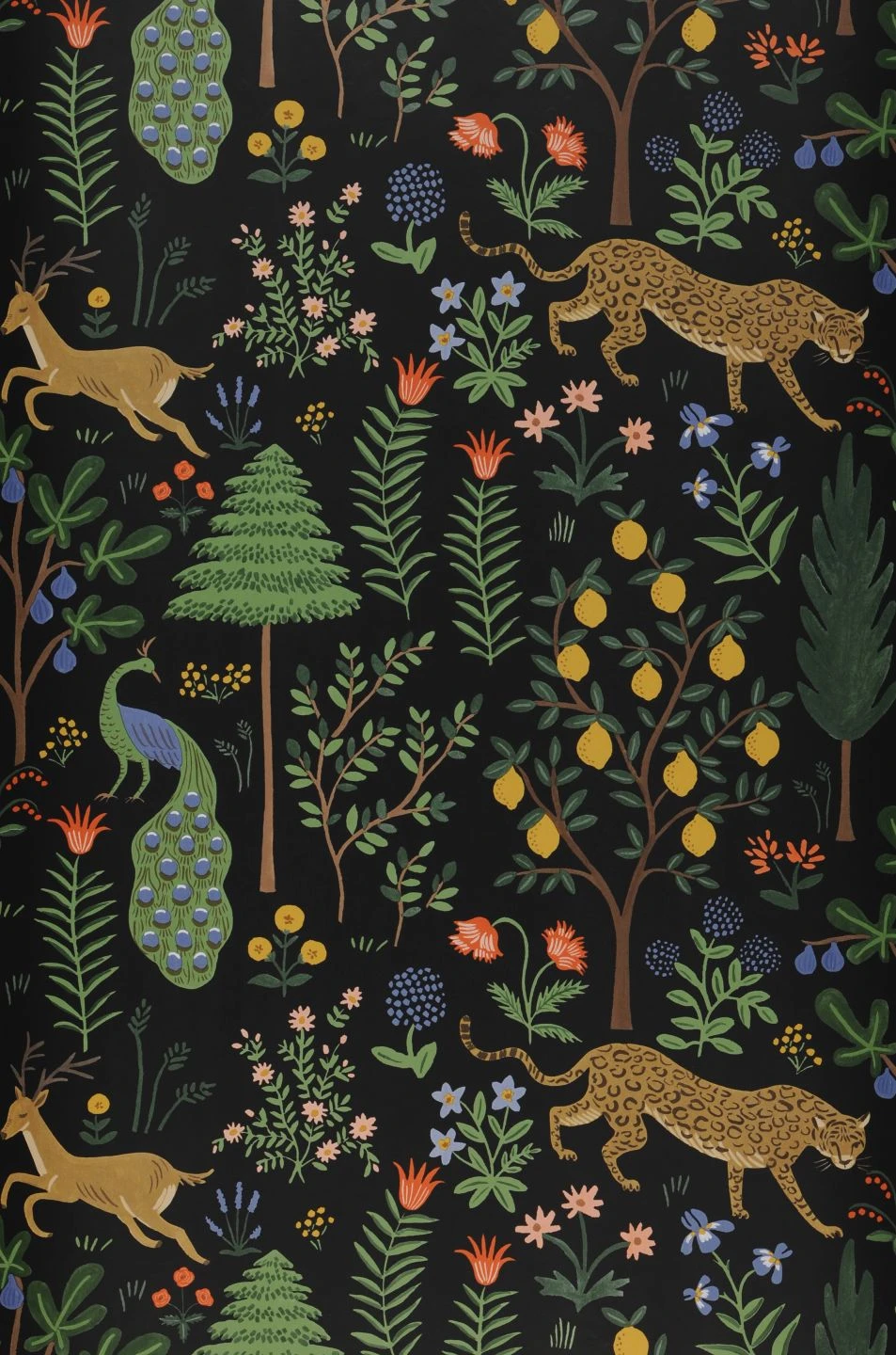 Selbstklebende Tapete Menagerie Schwarz