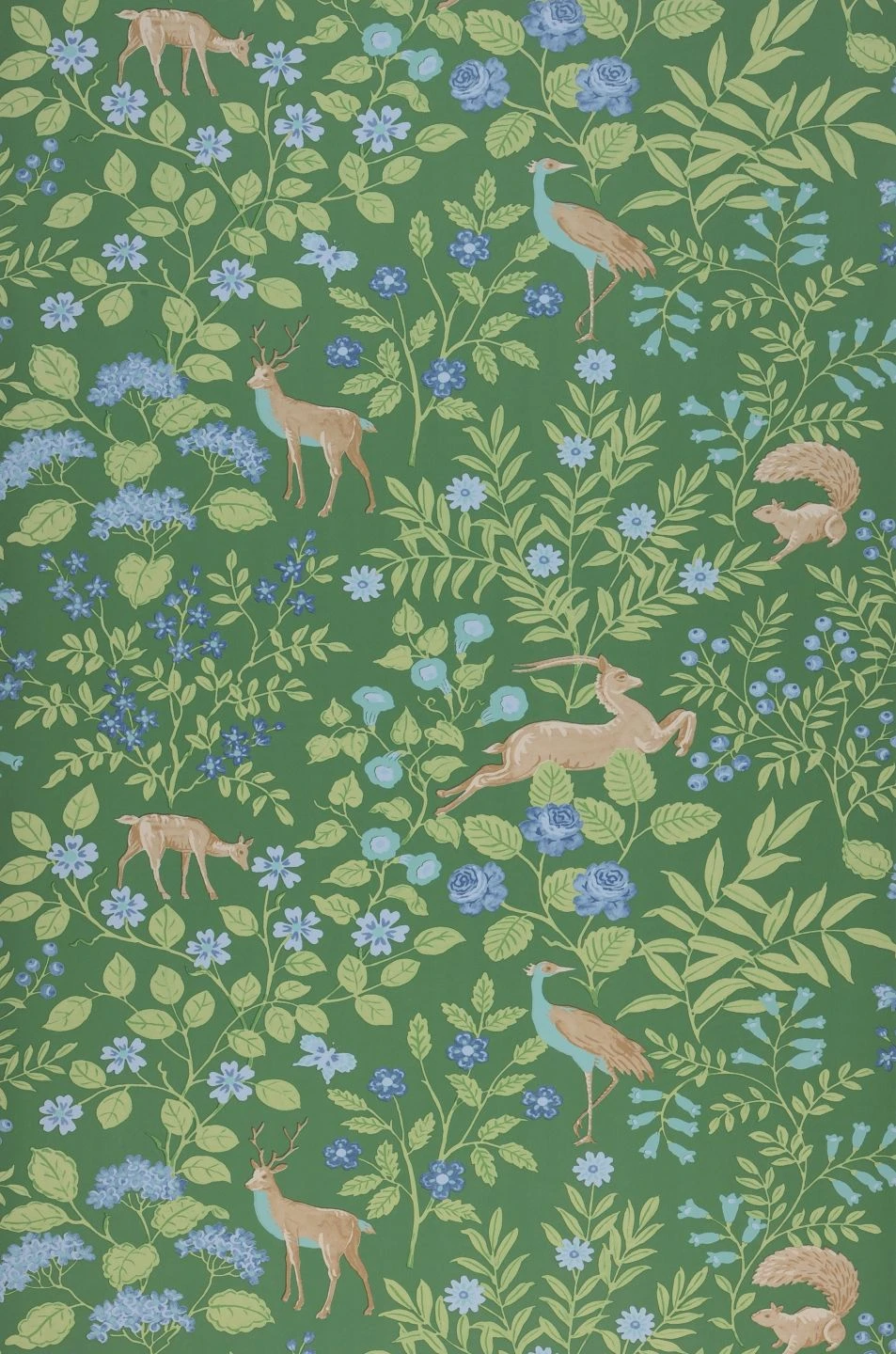 Selbstklebende Tapete Deer Love Smaragdgrün