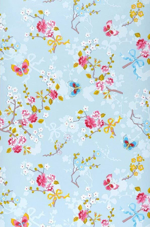 Tapete Benina Blasshellblau