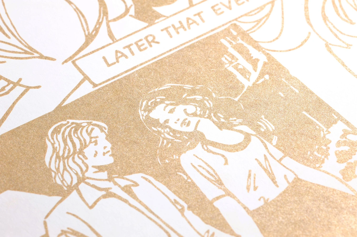 Tapete Comic Love Perlgold – Bild 3