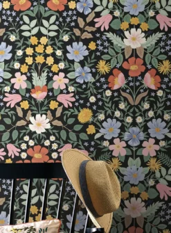 Selbstklebende Tapete Bramble Gardens Schwarzgrün