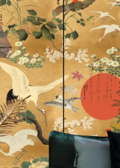 Wandbild Byobu Classic Gold