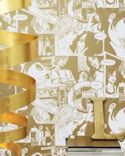 Tapete Comic Love Perlgold