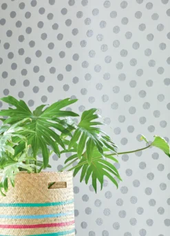 Tapete Corbetta Silber Glitzer