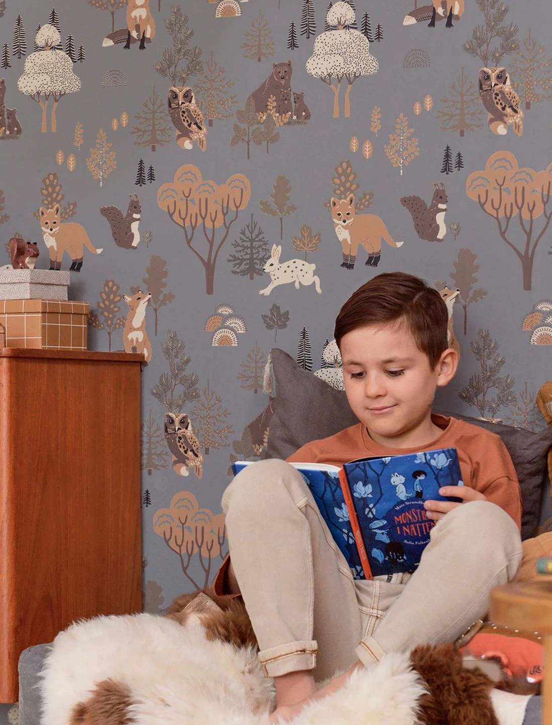 Tapete Deep Forest Blaugrau – Bild 3