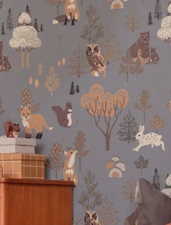 Tapete Deep Forest Blaugrau