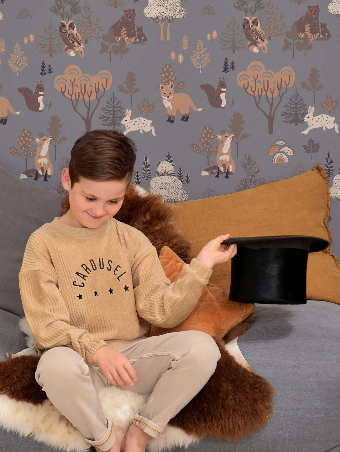 Tapete Deep Forest Blaugrau – Bild 4