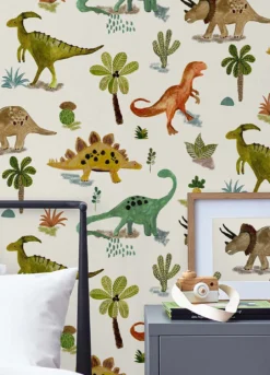 Tapete Dino Paradise Cremeweiss