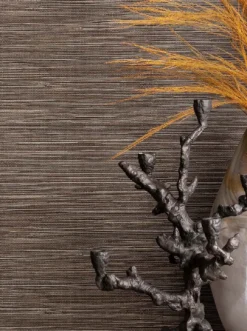 Tapete Grasscloth Illusion Dunkelbraun