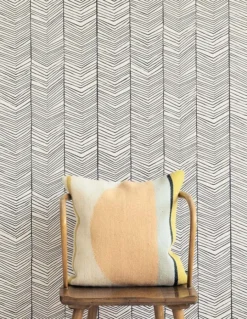 Ferm LIVING Tapete Herringbone Schwarz