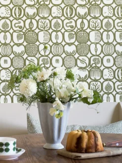 Tapete Julius Olivgrün