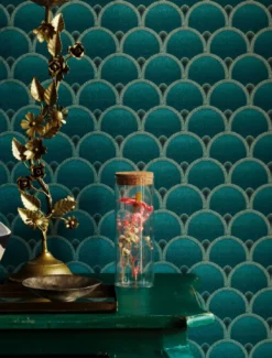 Tapete Moxie Blaugrün