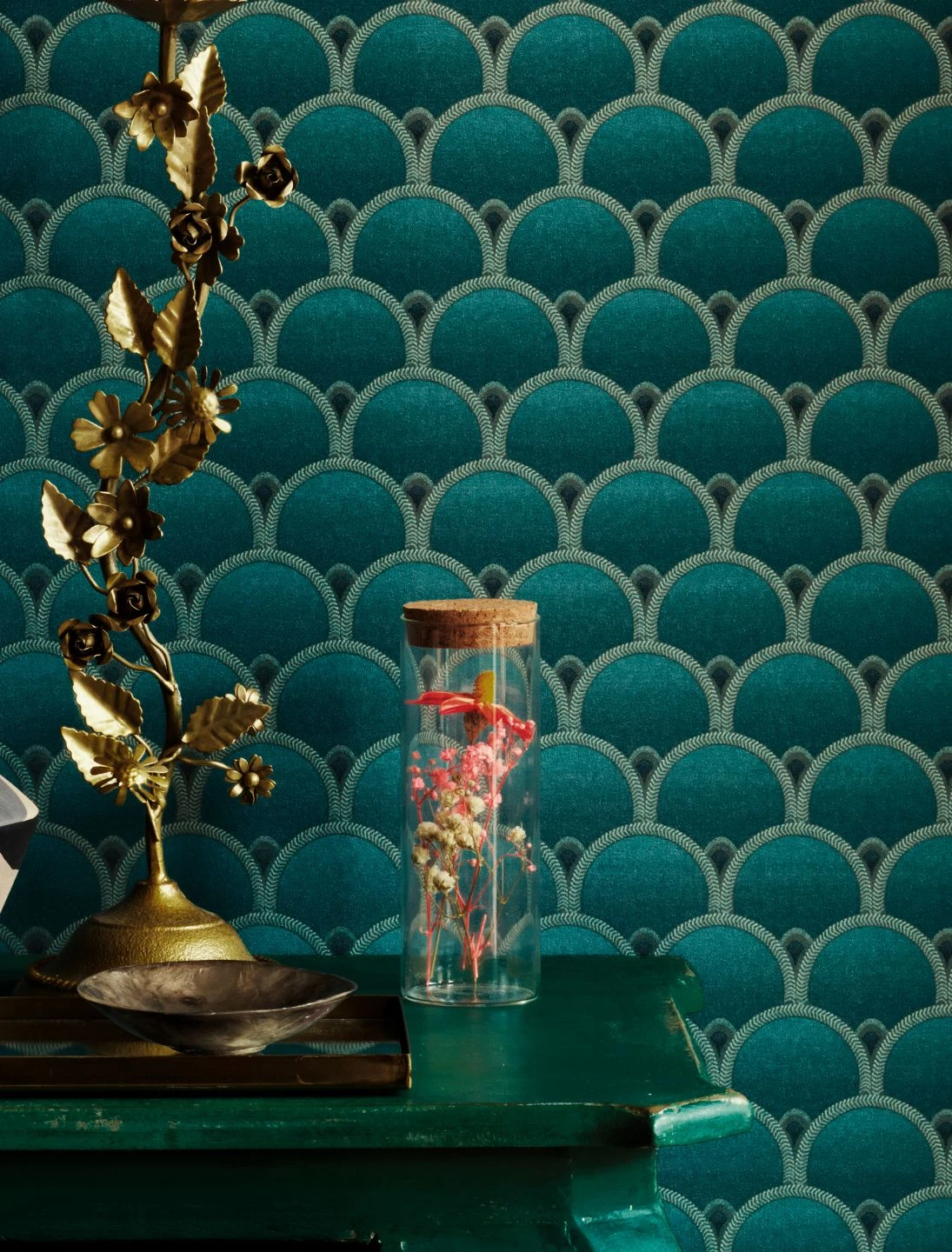 Tapete Moxie Blaugrün