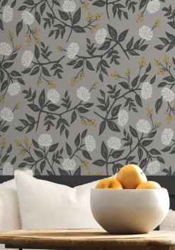 Tapete Peonies Hellgrau