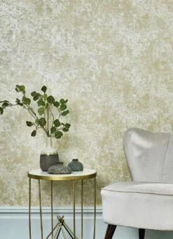 Tapete Plaster Effect Gold Schimmer
