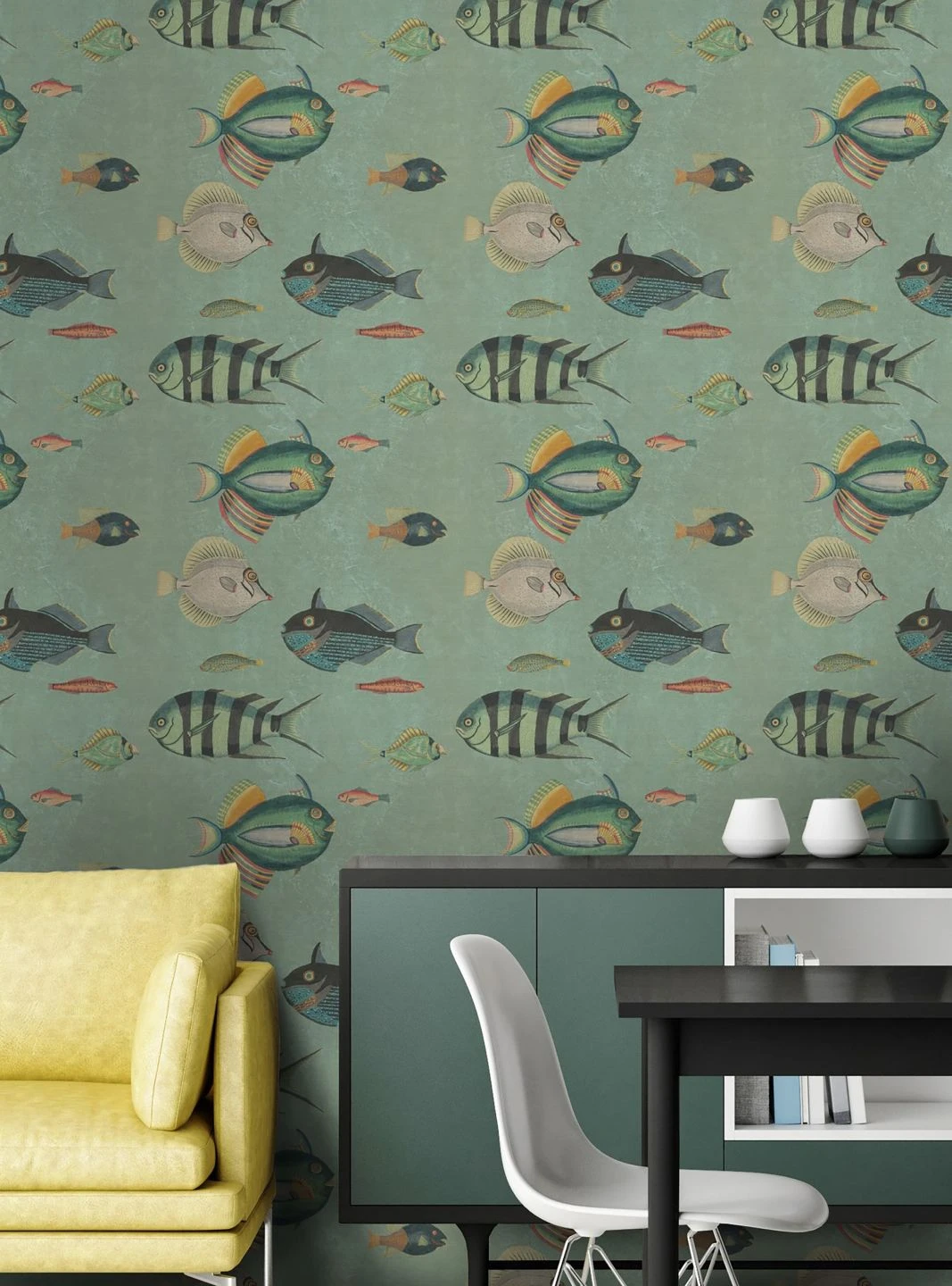 Wandbild Poissons Schilfgrün – Bild 4