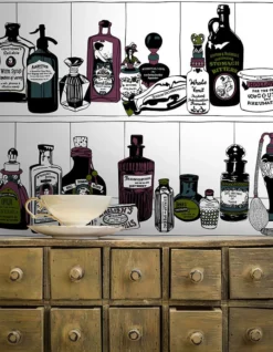 Tapete Potions Farngrün