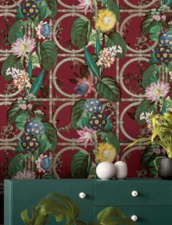 Tapete Rajola Weinrot