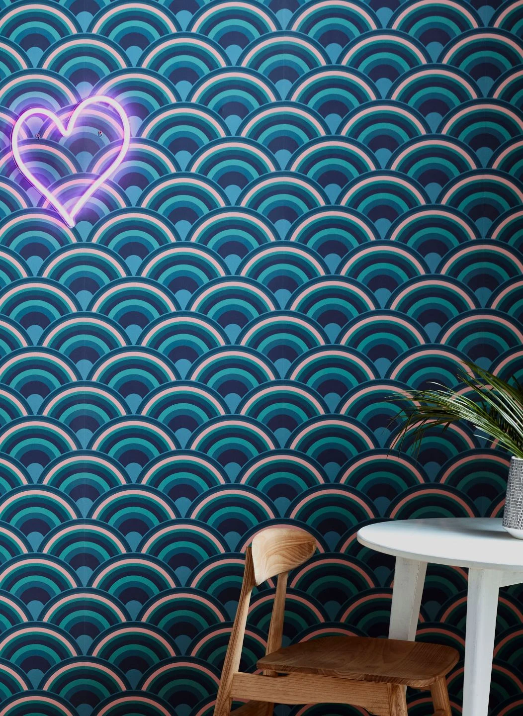 Tapete Retro Rainbow Blautöne – Bild 3