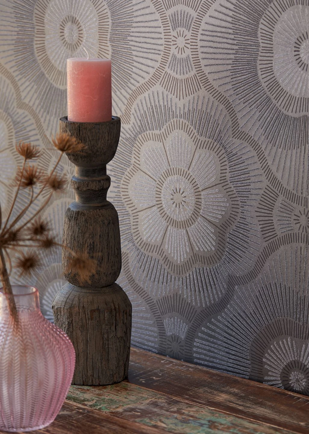 Tapete Riverana Graubraun Schimmer