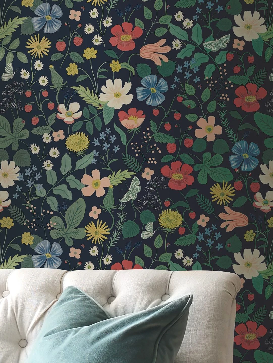 Tapete Strawberry Garden Stahlblau – Bild 2