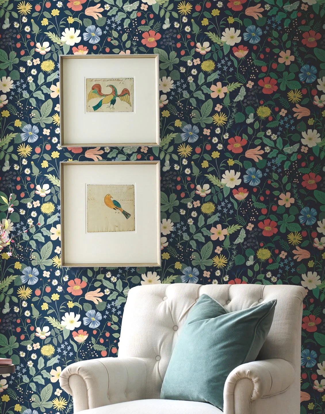 Tapete Strawberry Garden Stahlblau – Bild 3