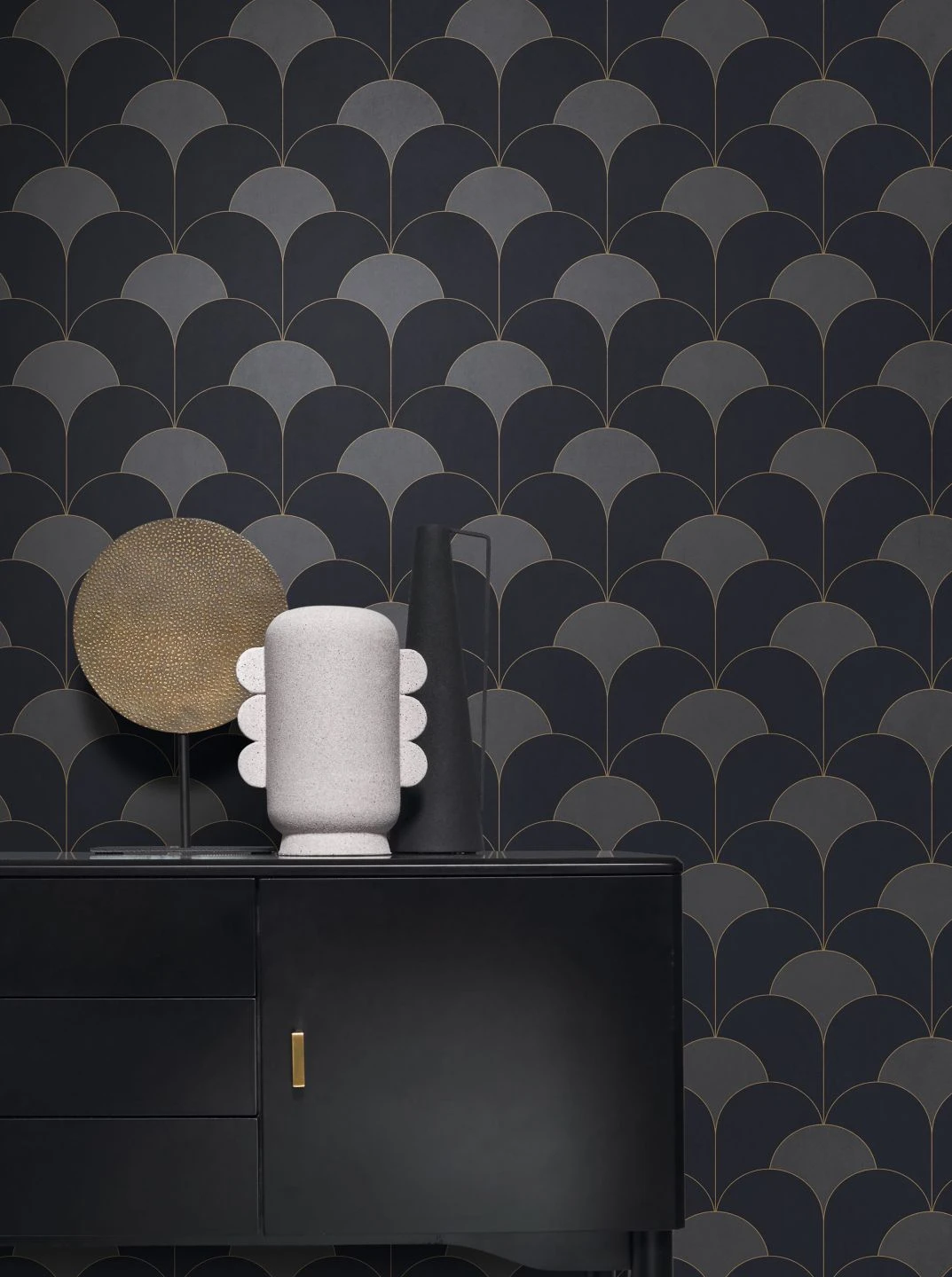 Tapete Sumba Anthrazit Schimmer – Bild 4