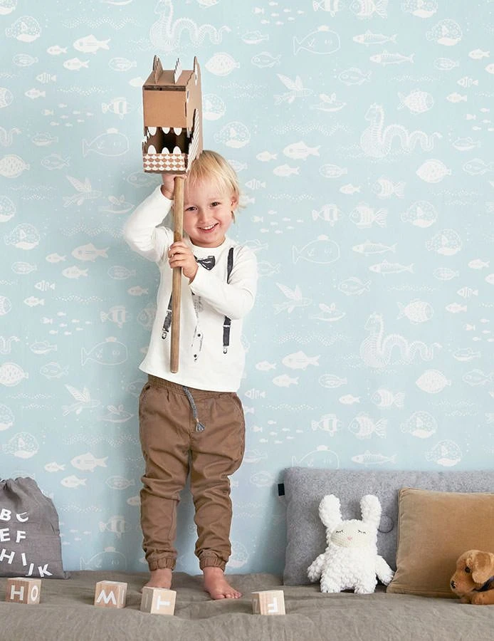 Tapete The Big Blue Pastelltürkis – Bild 4