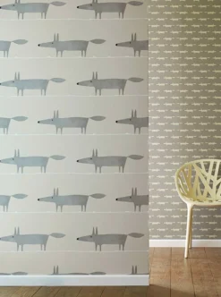 Tapete What Does The Fox Say Grau