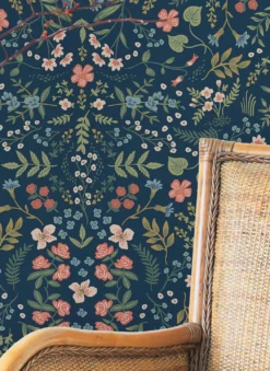 Tapete Wildwood Stahlblau