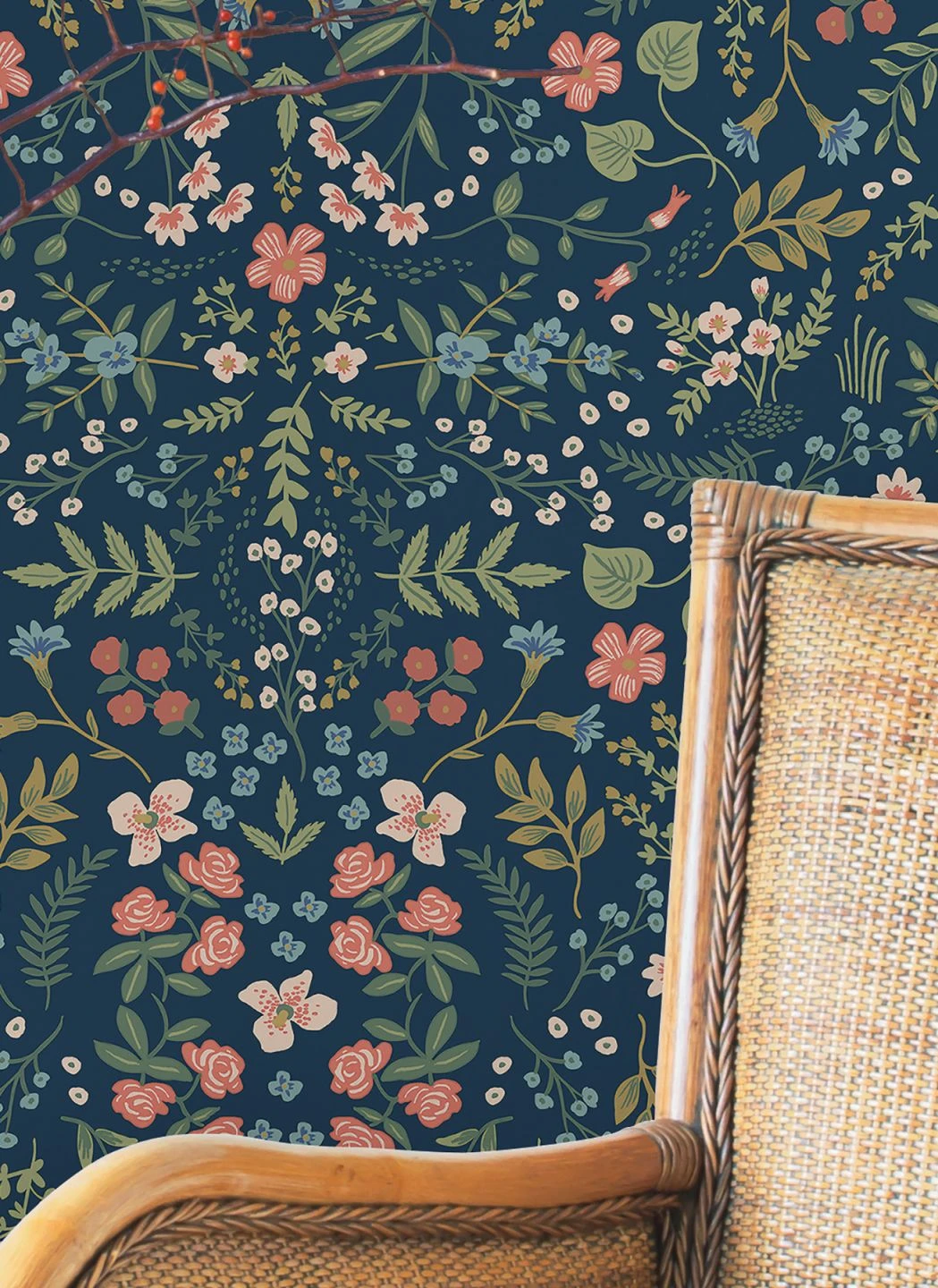 Tapete Wildwood Stahlblau