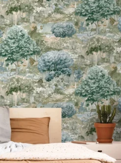 Tapete Zodiac Forest Grün