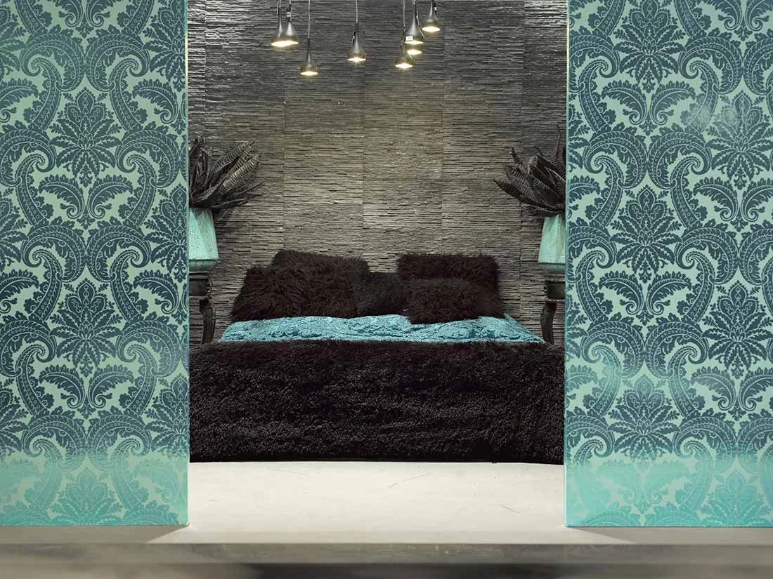 Tapete Nemesis Smaragdgrün Glanz – Bild 4